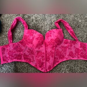 Body rage Floral Lace Pink Bustier